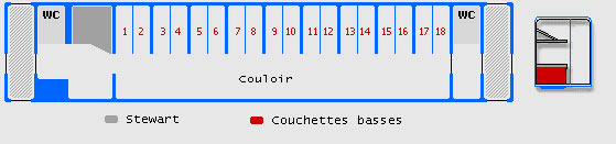 plan de l'interieur d'un wagon de transsiberien